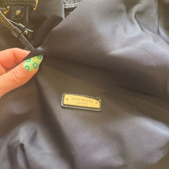 KATE SPADE Dark Navy Blue Nylon Drawstring Bucket Bag - Picture 6 of 11